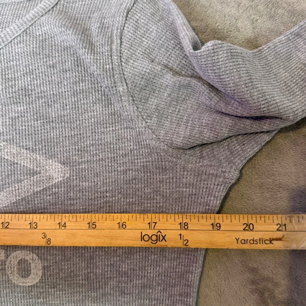 Womens Thermal Waffle Knit Henley Bodysuit Long Sleeve Size XL Gray Umbro NEW - Picture 10 of 11